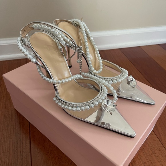 BNIB MACH & MACH Diamond of Elizabeth Pearl PVC Clear Pumps 39 - Picture 3 of 14